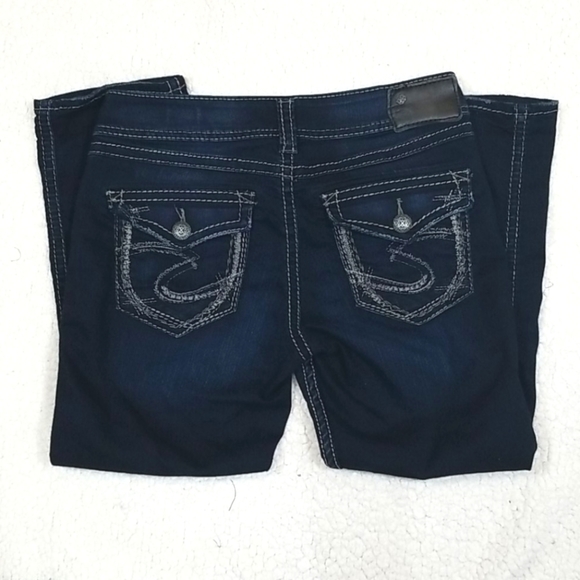 Silver Suki Women's Jeans Size 29 Mid Rise Capri Dark Wash - Picture 7 of 8